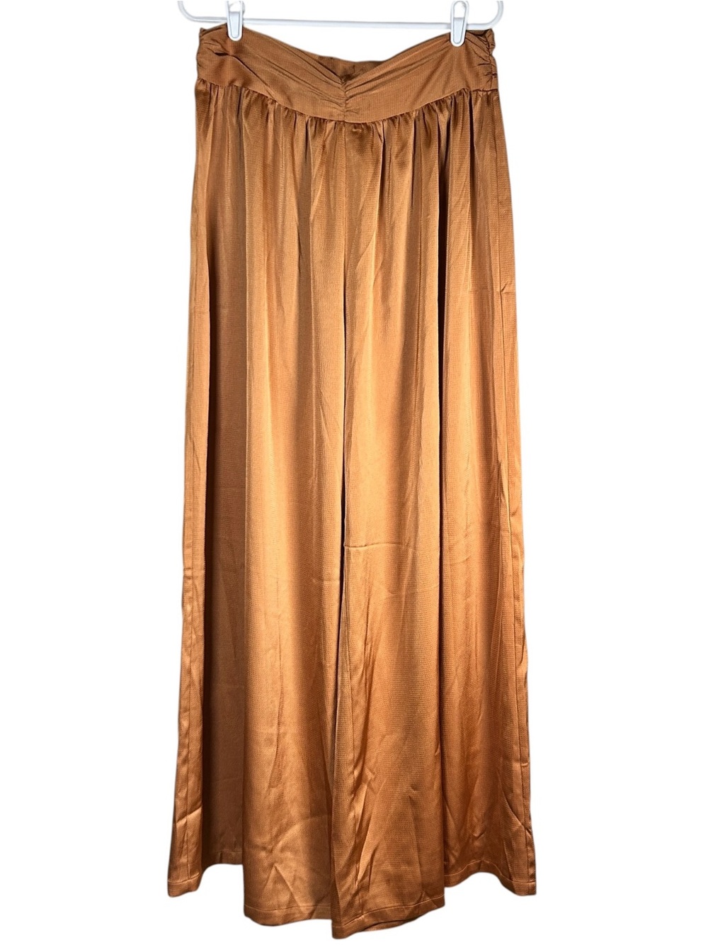 Micas Satin Wide-Leg Pants Copper Size L NWT